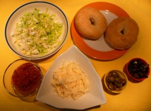 bagel tomate poireau - ingredients