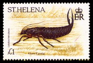 Timbre de l’Île de St-Hélène, sur les côtes de l'Afrique timbre